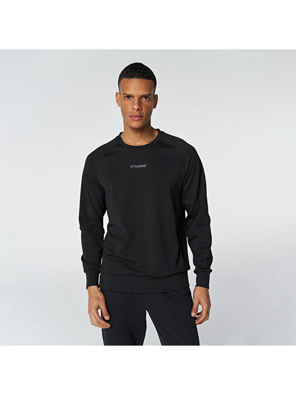 Hummel Evon Erkek Siyah Bisiklet Yaka Sweatshirt