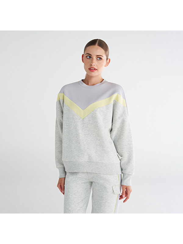 Hummel Bexley Kadın Gri Bisiklet Yaka Sweatshirt
