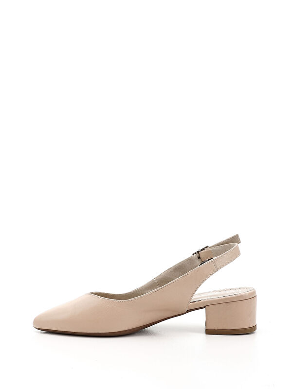 Kadın TEN Kalın Topuklu Arkası Açık Hakiki Deri Ayakkabı - Görsel 5