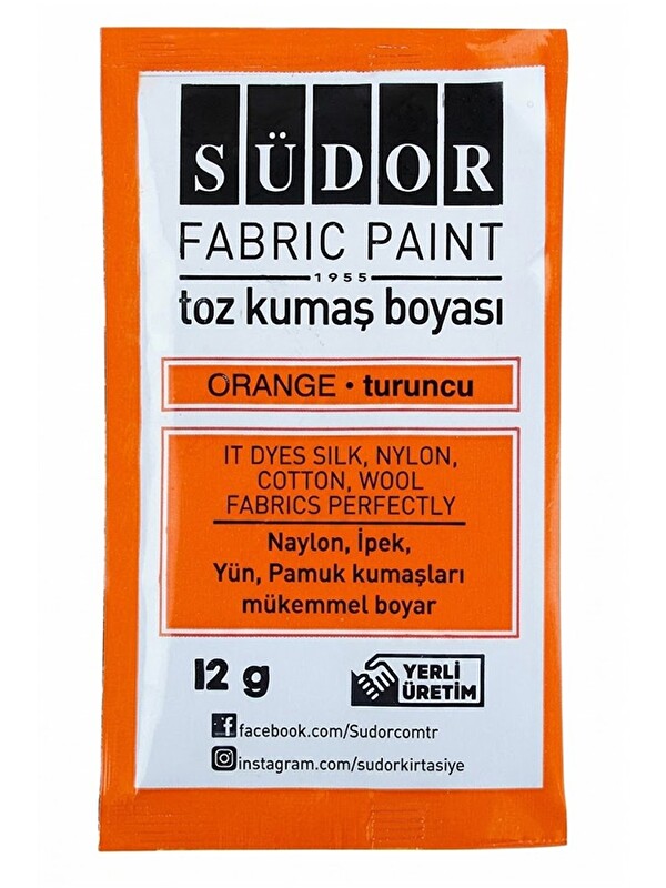 Südor Kumaş Boyası Toz 12 gr 1 Adet Toz Tekstil Kumaş Boyası