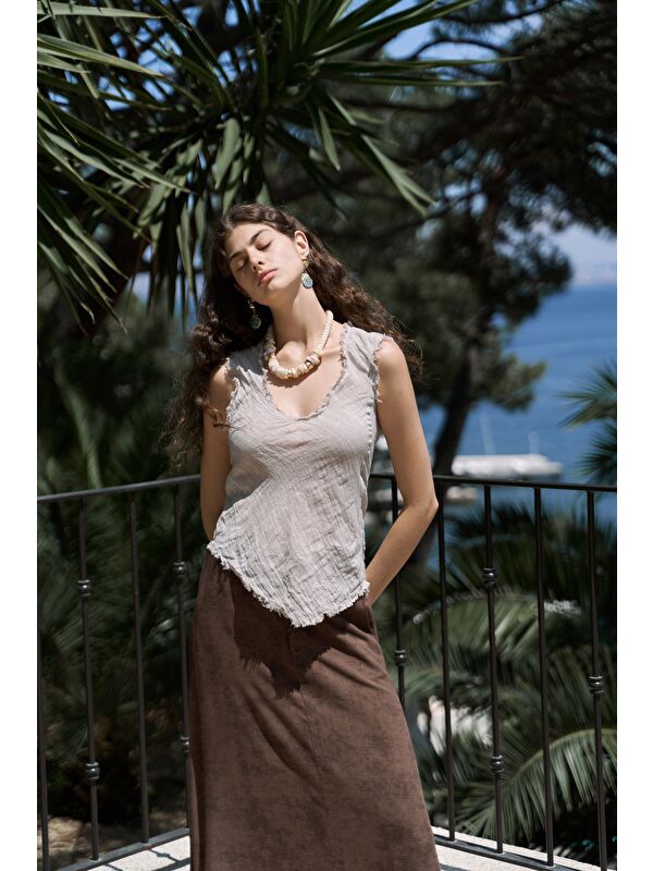Bohemai Veilinas Asimetrik Vizon Keten Crop