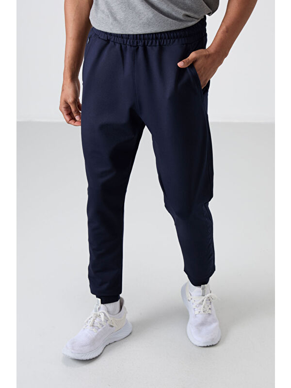Tommylife İndigo Pamuk Yumuşak Dokulu Standart Fit Nakışlı  Eşofman Alt - 82133