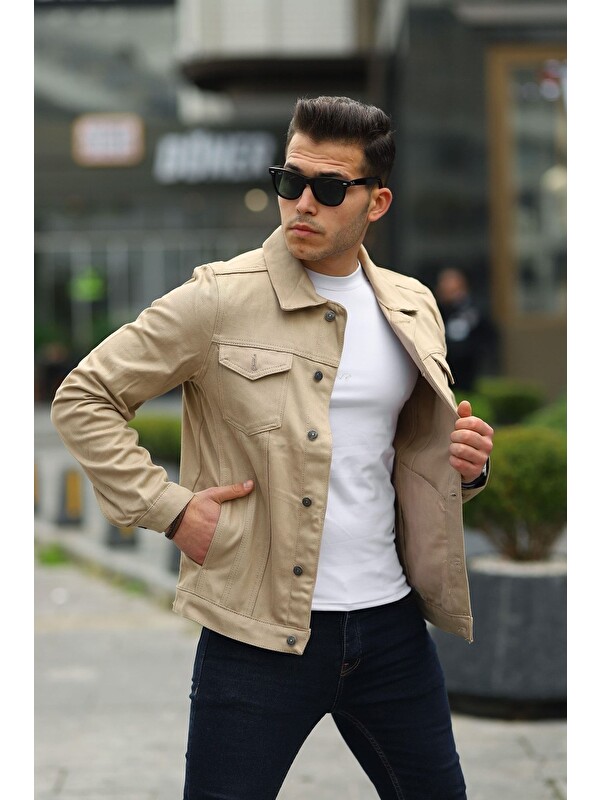 Comstar Erkek Trend Slim Fit Denim Jean Ceket