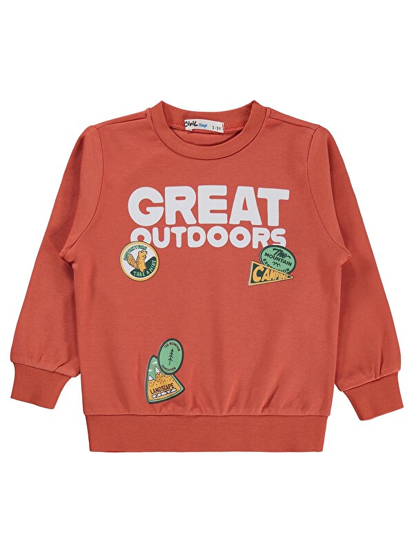 Civil Boys Erkek Çocuk Great Baskılı 2-5 Yaş Sweatshirt - Turuncu