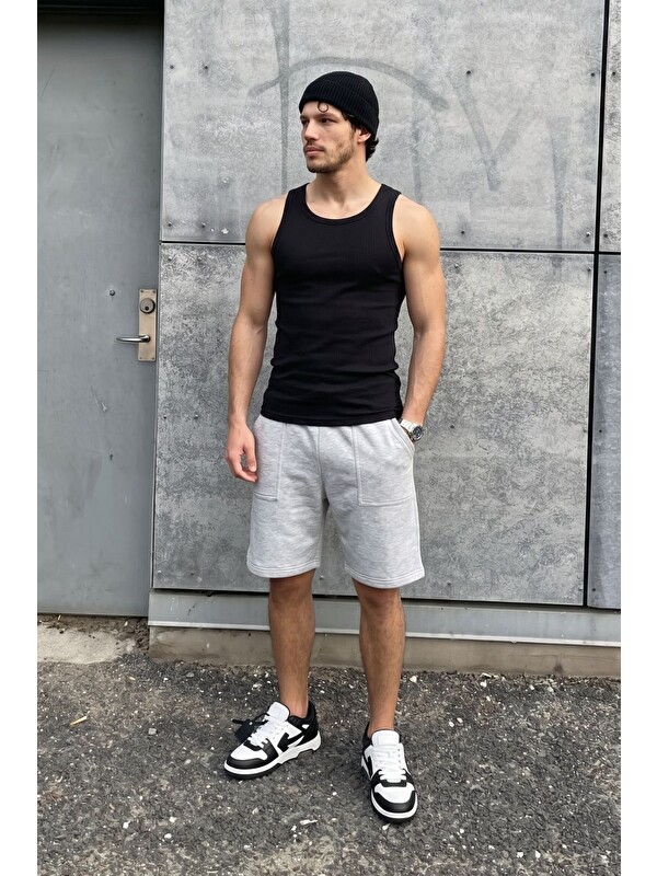gothamVibes Erkek Tank Top Siyah Atlet