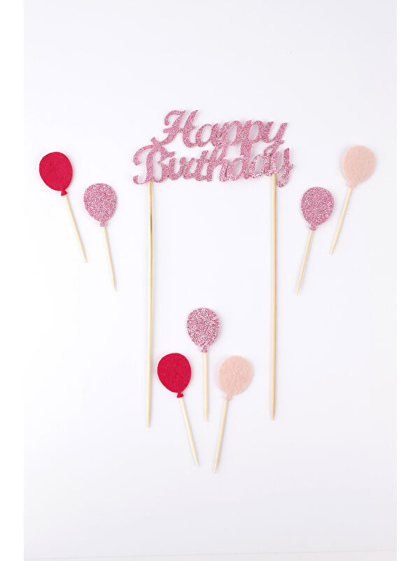 Le Mabelle Pembe Happy Birthday Balon Pasta Süsü