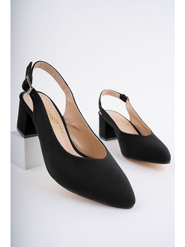 W0711 Kadın Arkası Açık Klasik Günlük Tarz Şık ve Rahat Topuklu Ayakkabı - Görsel 2