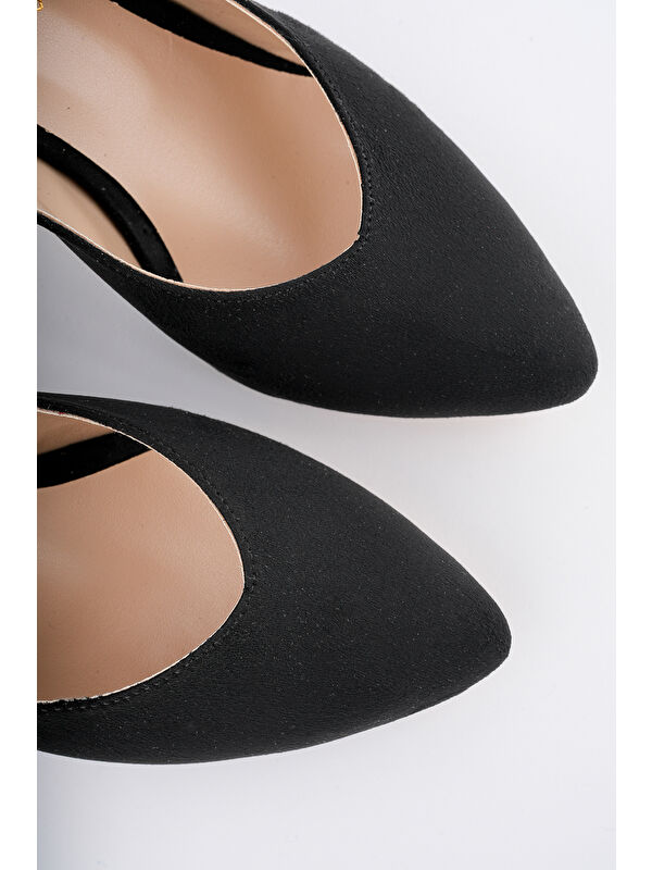 W0711 Kadın Arkası Açık Klasik Günlük Tarz Şık ve Rahat Topuklu Ayakkabı - Görsel 6