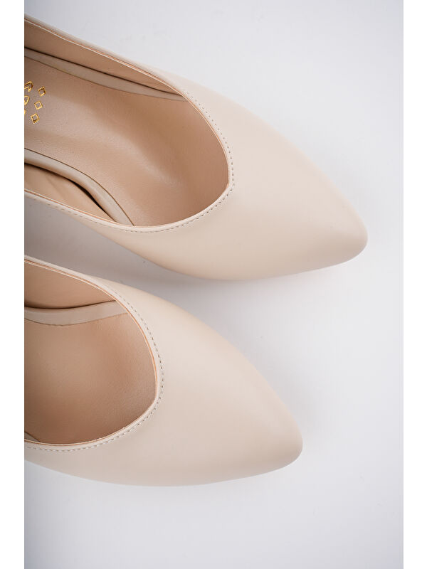 W0711 Kadın Arkası Açık Klasik Günlük Tarz Şık ve Rahat Topuklu Ayakkabı - Görsel 8