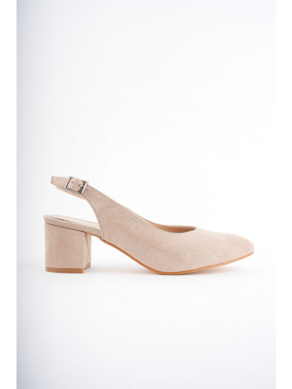 W0711 Kadın Arkası Açık Klasik Günlük Tarz Şık ve Rahat Topuklu Ayakkabı - Görsel 6