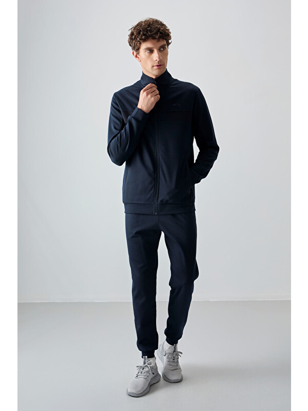 Air Jones Yüzeyi Dokulu Standart Fit Nakışlı Erkek Eşofman Takım - 85248