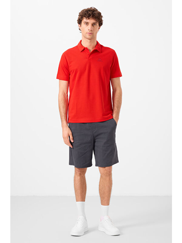 Tommylife Gri Standart Fit Dokuma Hafif Esnek Chino Erkek Şort - 81292