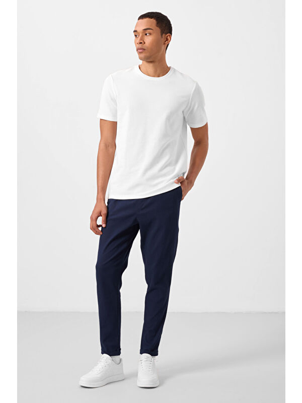 Tommylife Lacivert Standart Fit Dokuma Hafif Esnek Chino  Erkek Pantolon - 82178