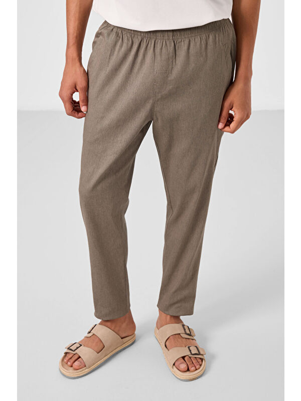 Tommylife Camel Standart Fit Dokuma Hafif Esnek Chino  Erkek Pantolon - 82179