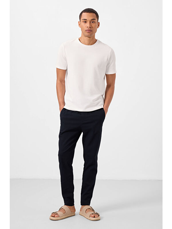 Tommylife Lacivert Standart Fit Dokuma Hafif Esnek Chino  Erkek Pantolon - 82180