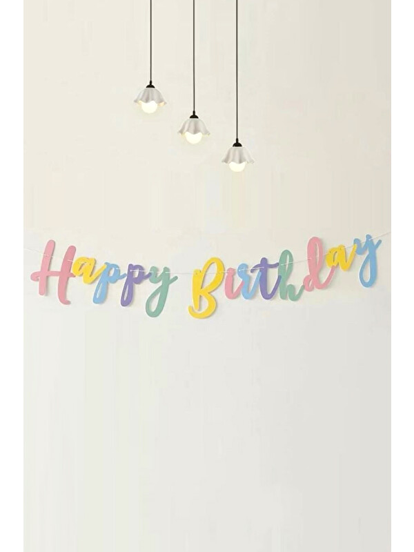 Le Mabelle Çok Renkli Happy Birthday Banner