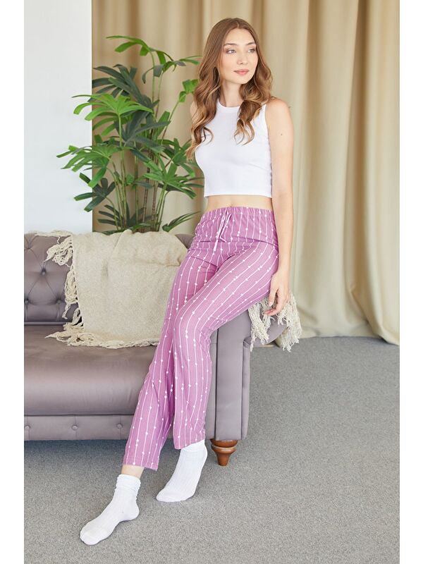 Fullamoda Kalp Desenli Süet Pijama Altı