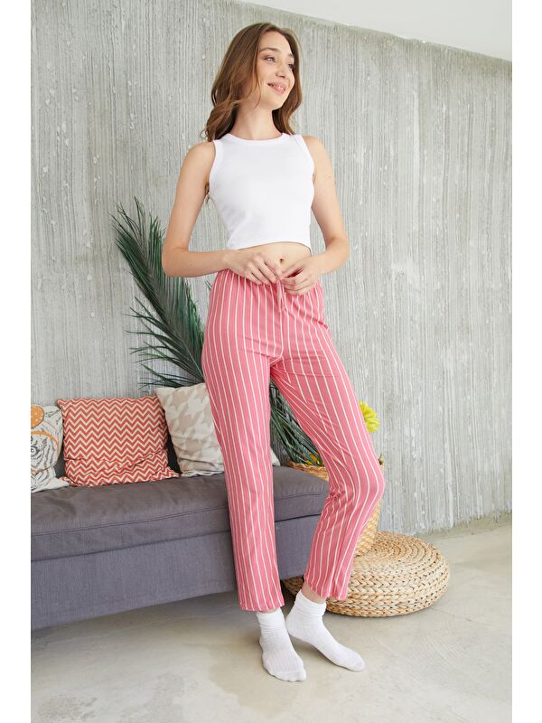 Fullamoda Kalp Desenli Süet Pijama Altı