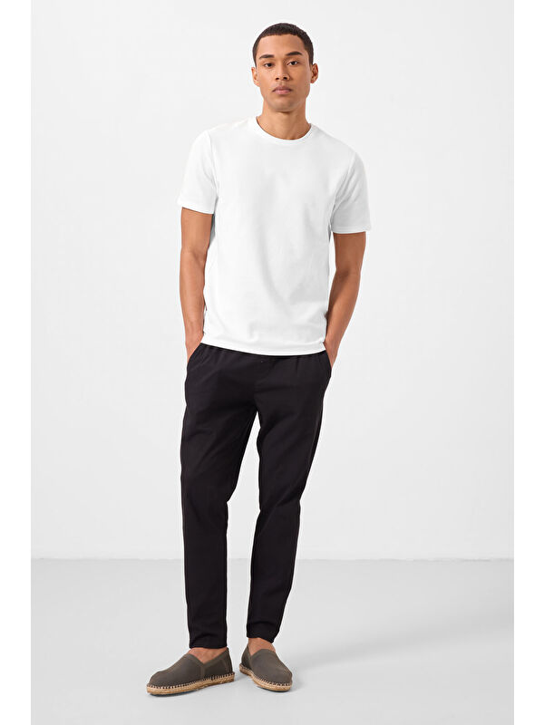 Tommylife Siyah Standart Fit Dokuma Hafif Esnek Chino  Erkek Pantolon - 82179