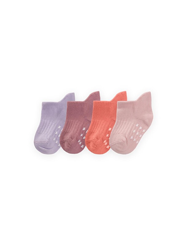 CİGİT Dört Lü Abs Baskılı Bebe Patik 0-12 Ay