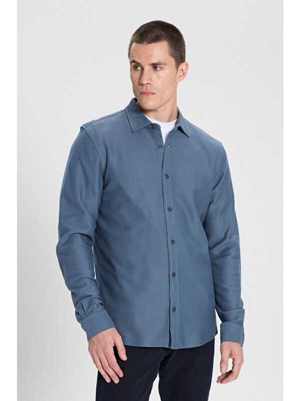 Wrangler Regular Fit Normal Kesim %100 Pamuk İndigo Gömlek