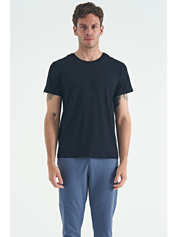 Air Jones Calvin Lacivert Basic Erkek Tişört - 88245