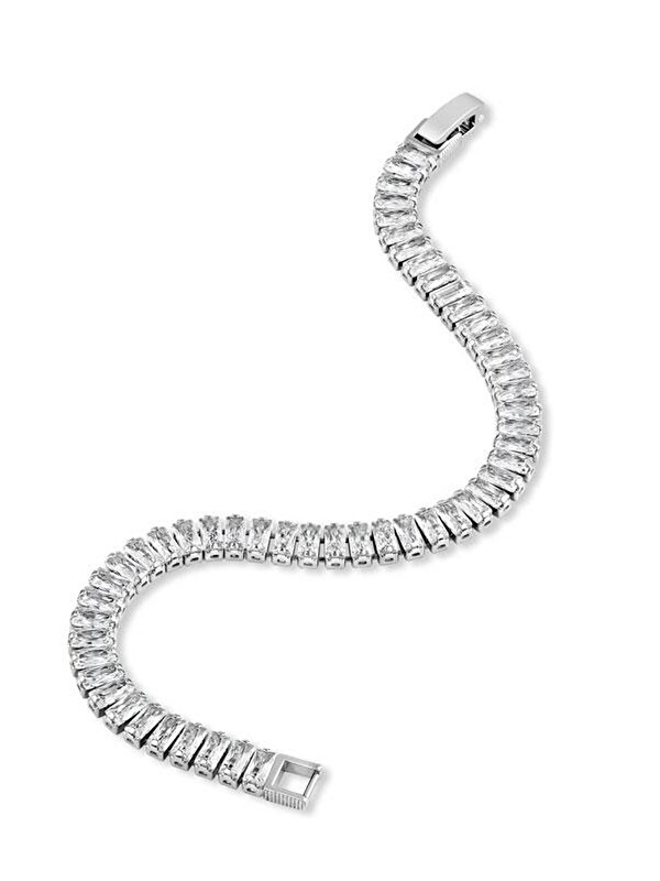 New Obsessions Baget Kesim Rhinestone Suyolu Gümüş Renkli Bileklik