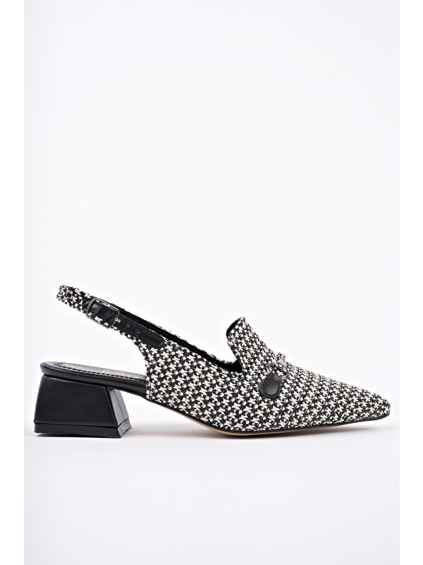 HERJEE Sivri Burun Arkası Açık Hasır Kadın Günlük Kısa Topuklu Ayakkabı - Görsel 2