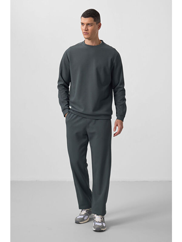 Tommylife Haki Yüzeyi Dokulu Oversize Erkek Eşofman Takım - 85275