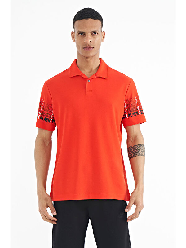 Tommylife Fiesta Kol Baskı Detaylı Polo Yaka Standart Form Erkek %100 Pamuk Tişört - 88240