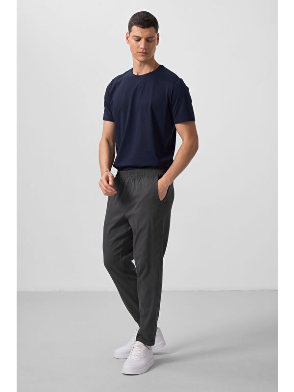Tommylife Antrasit Standart Fit Dokuma Hafif Esnek Chino Pantolon - 82175