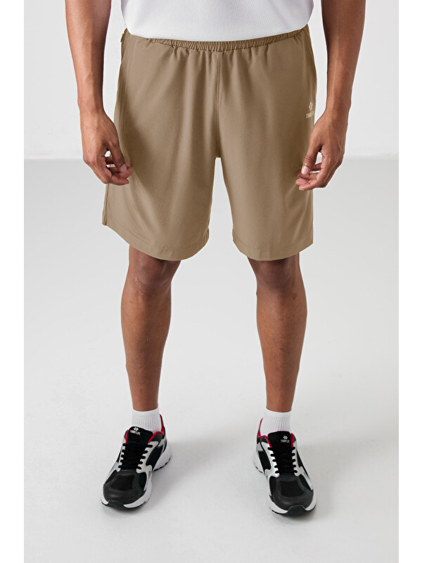 Tommylife Bej Polyester Kalın Yumuşak Comfort Fit Erkek Şort - 81268