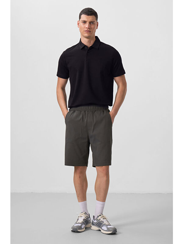 Tommylife Antrasit Standart Fit Dokuma Hafif Esnek Chino Şort - 81290