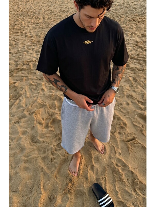 gothamVibes Erkek Yang Gri Jorts