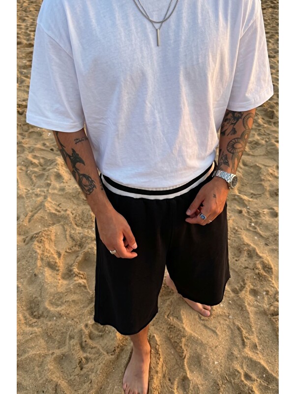 gothamVibes Erkek Yang Siyah Jorts