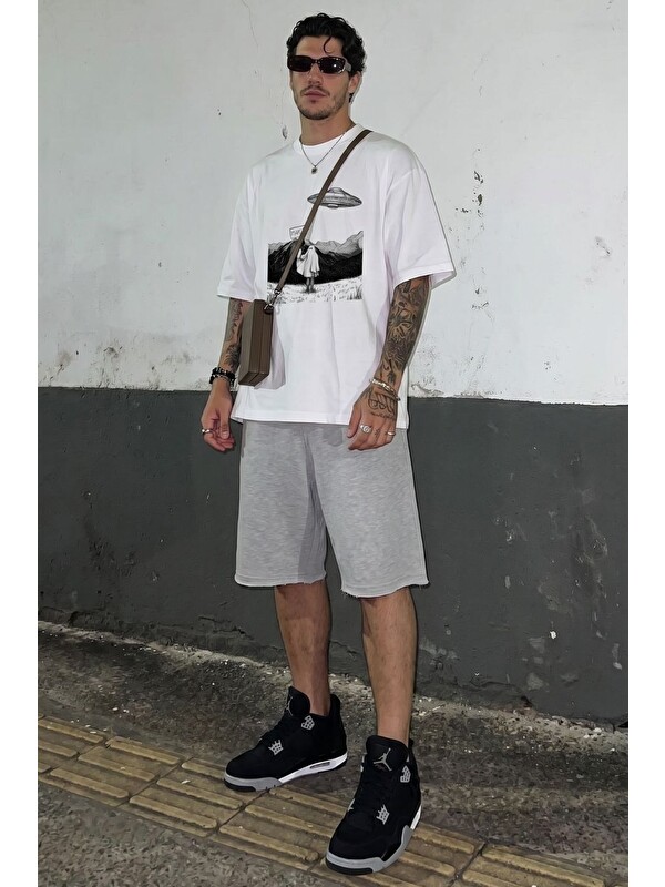gothamVibes Take Me Oversize Beyaz T-Shirt