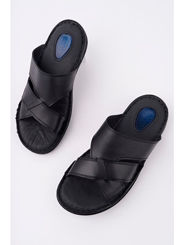 Eco Erkek Günlük Hakiki Deri Rahat Yumuşak Taban Ortopedik Terlik - Görsel 3