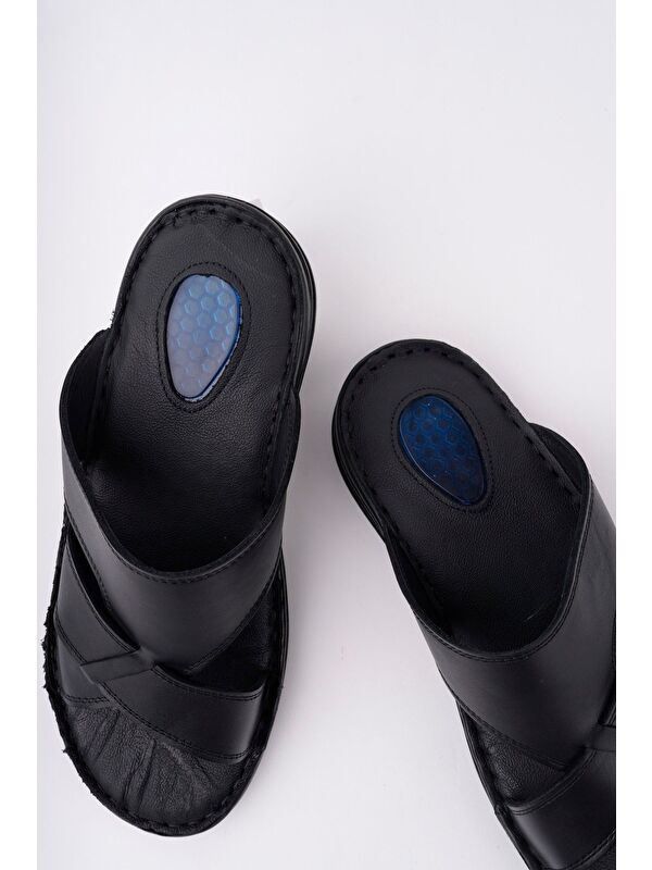 Eco Erkek Günlük Hakiki Deri Rahat Yumuşak Taban Ortopedik Terlik - Görsel 4