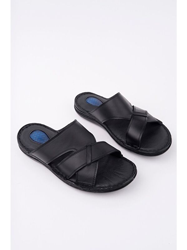 Eco Erkek Günlük Hakiki Deri Rahat Yumuşak Taban Ortopedik Terlik - Görsel 5