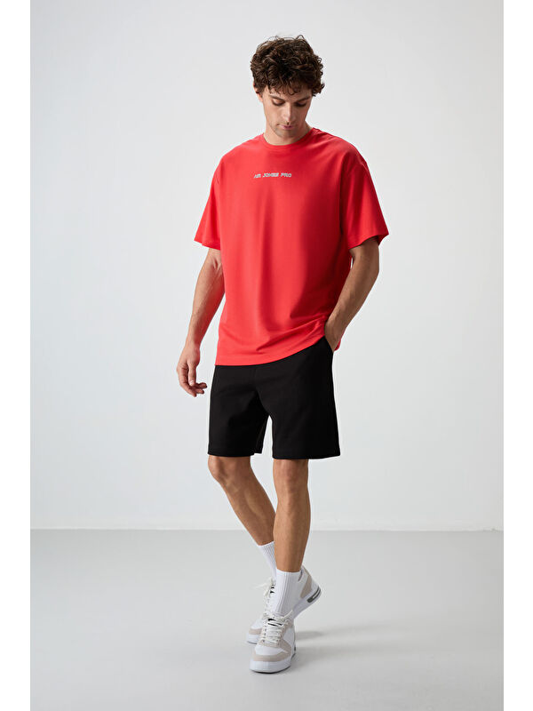 Air Jones Siyah Pamuklu Kalın Yumuşak Dokulu Comfort Fit Basic Erkek Şort - 81274