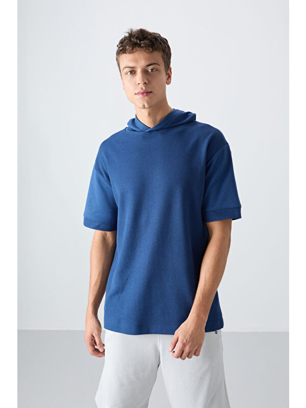 Tommylife Pamuklu Kalın Yüzeyi Dokulu Oversize Fit Basic Erkek Tişört - 88335