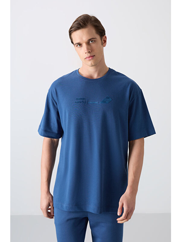 Tommylife Pamuklu Kalın Yumuşak Dokulu Oversize Fit Baskılı Erkek Tişört - 88330