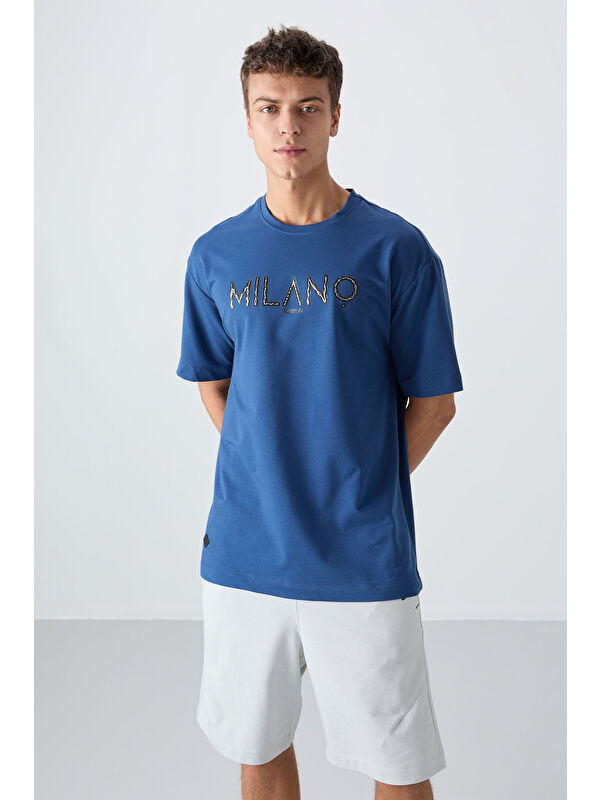 Tommylife Parlament Pamuklu Kalın Yumuşak Dokulu Oversize Fit Baskılı Erkek Tişört - 88345