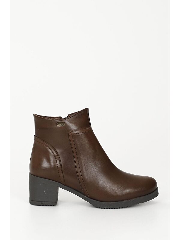 KAHVERENGİ Hakiki Deri Yuvarlak Burun Kadın Günlük Bot 51487 - Görsel 5