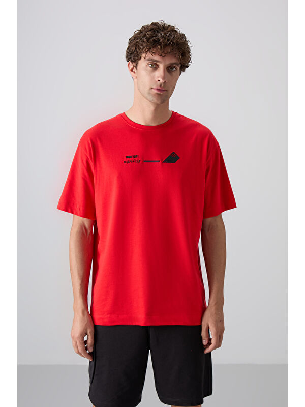 Tommylife Pamuklu Kalın Yumuşak Dokulu Oversize Fit Baskılı Erkek Tişört - 88330