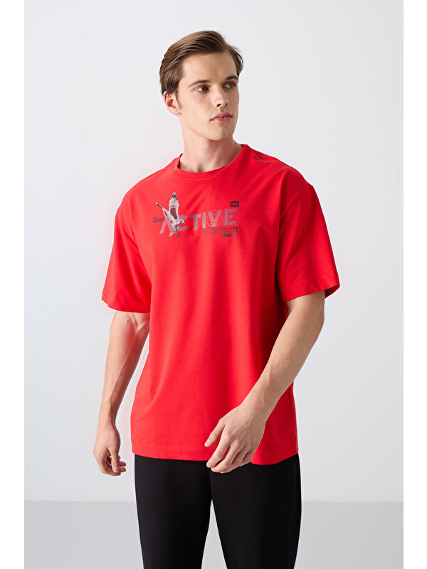 Tommylife Fiesta Pamuklu Kalın Yumuşak Dokulu Oversize Fit Baskılı Erkek Tişört - 88344