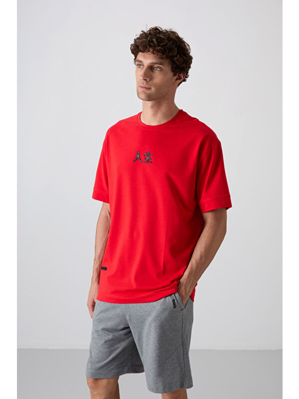 Tommylife Fiesta Pamuklu Kalın Yumuşak Dokulu Oversize Fit Baskılı Erkek Tişört - 88342