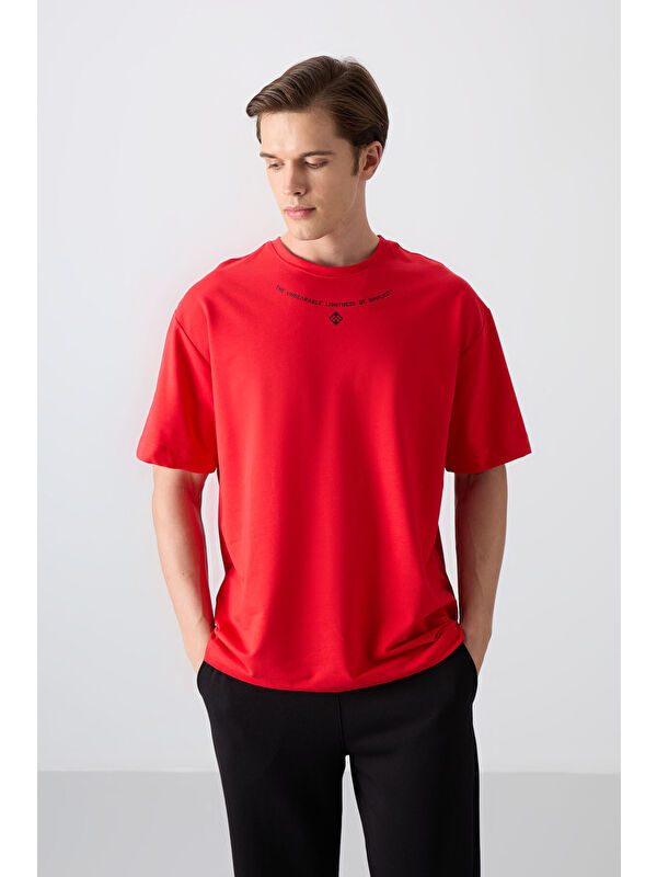 Tommylife Fiesta Pamuklu Kalın Yumuşak Dokulu Oversize Fit Baskılı Erkek Tişört - 88343
