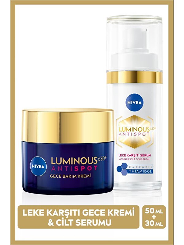 NIVEA Luminous630 Leke Karşıtı Serum 30 ml Ve Luminous630 Leke Karşıtı Gece Yüz Kremi 50 ml