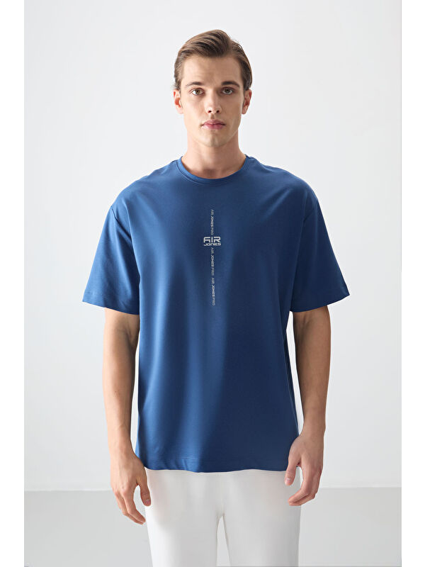 Air Jones Pamuklu Kalın Yumuşak Dokulu Oversize Fit Baskılı Erkek Tişört - 88373